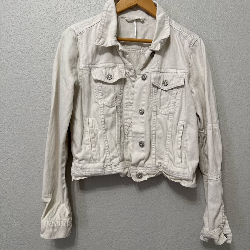 Free People Button-Front Denim Jacket